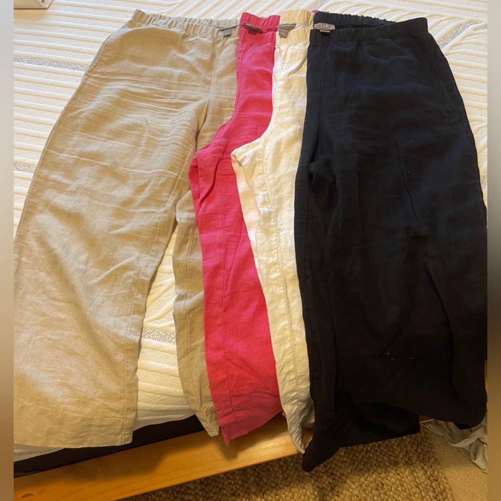J Jill 100% Linen pull on pants